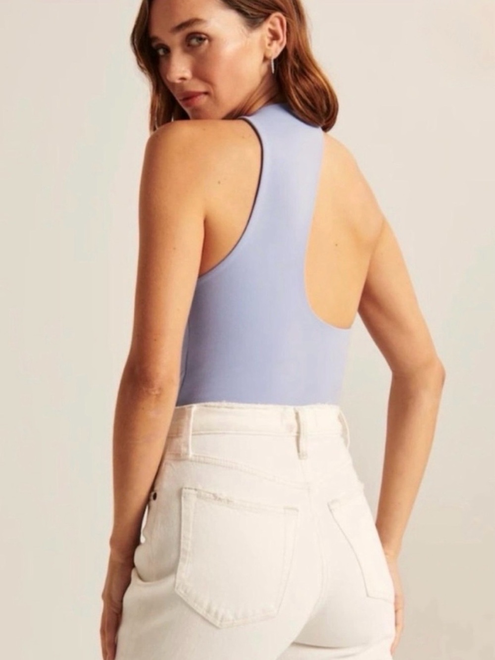 Abercrombie & Fitch Soft AF Collection A-Symmetrical Racerback Bodysuit